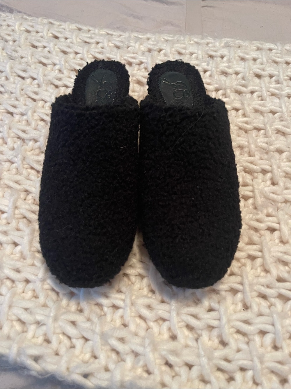 Jcrew Curly Faux Shearling Clogs Mules - Black Size 6.5